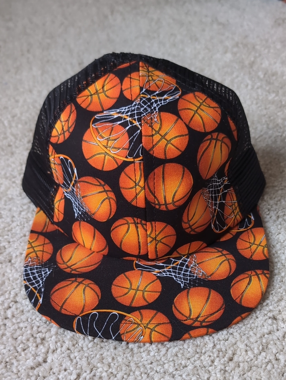 George Basketball Graphic Trucker Hat - Orange & Black